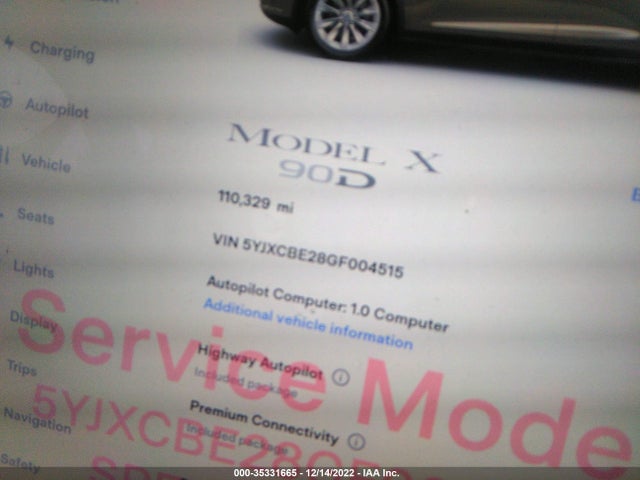 Tesla MODEL X 2016 5YJXCBE28GF004515 Image 9