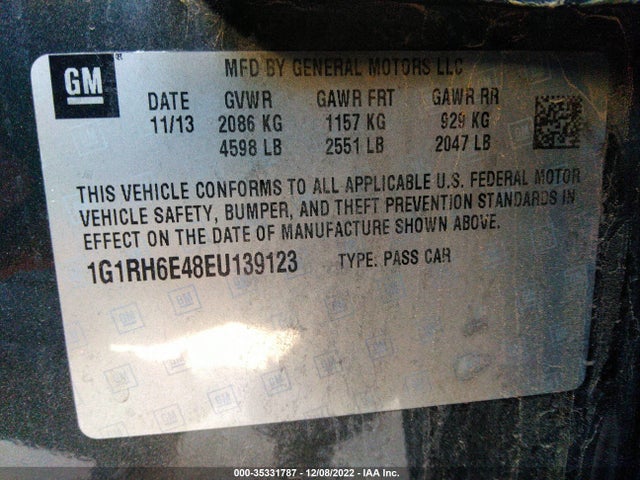 2014 Chevrolet Volt, VIN: 1G1RH6E48EU139123
