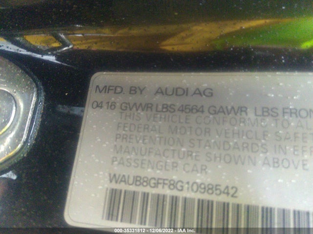 WAUB8GFF8G1098542 Audi A3 2.0t Premium