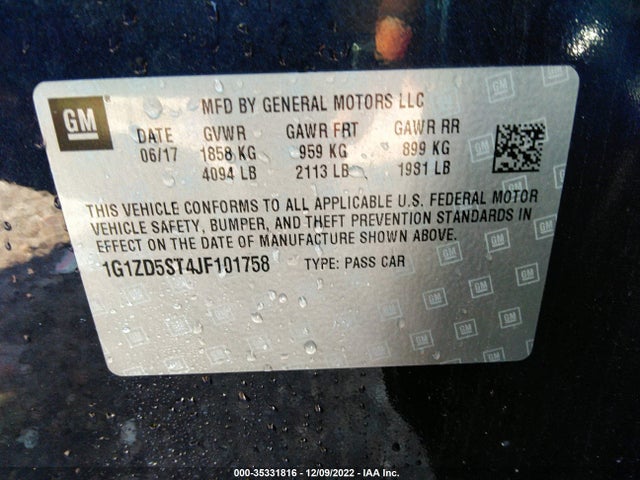 Chevrolet MALIBU LT 2018 1G1ZD5ST4JF101758 Image 11