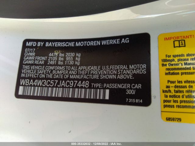 WBA4W3C57JAC97448 BMW 4 Series 430i