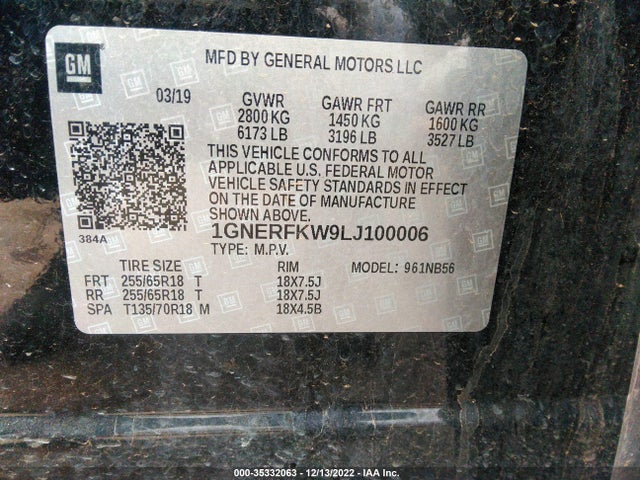 Chevrolet Traverse 2020 1GNERFKW9LJ100006 Image 11