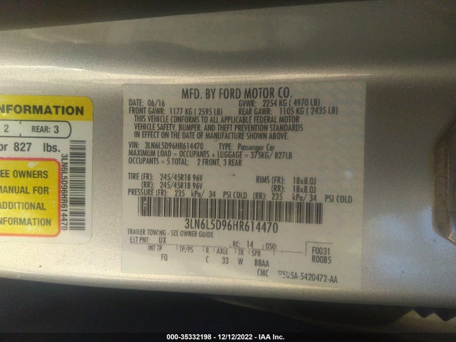 Lincoln MKZ 2017 3LN6L5D96HR614470 Image 9