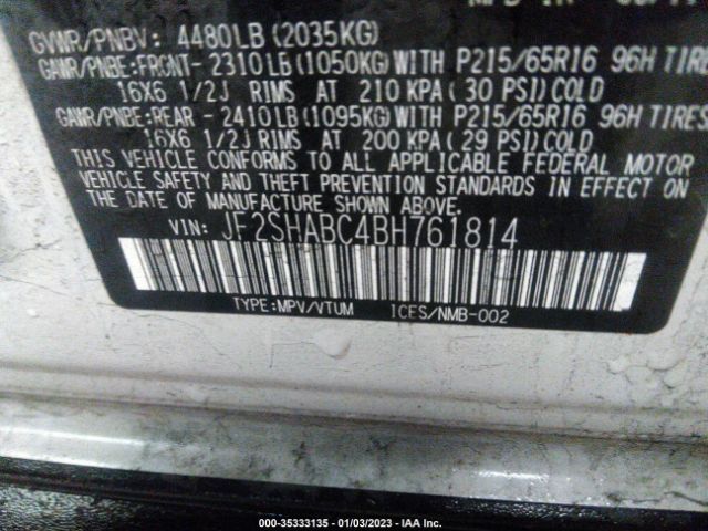 JF2SHABC4BH761814 Subaru Forester 2.5x