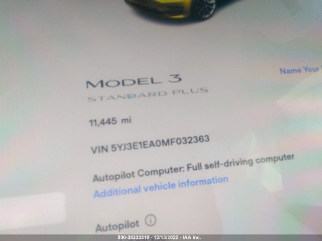 Tesla Model 3 Standard Range Plus 2021 5YJ3E1EA0MF032363 Image 7