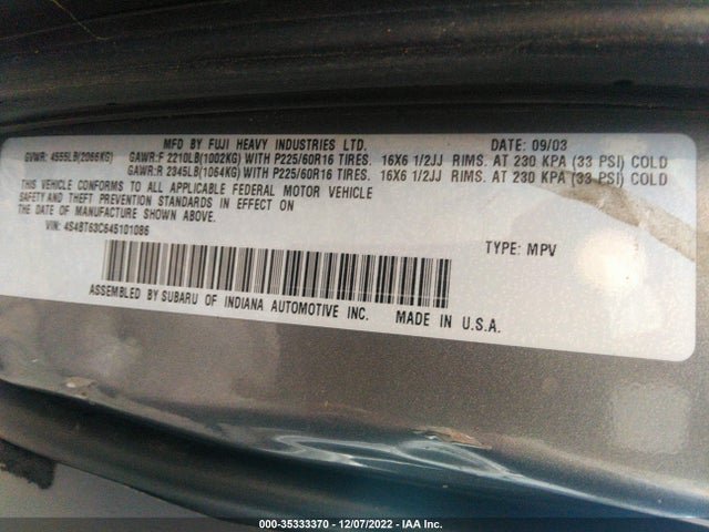 Subaru Baja Turbo 2004 4S4BT63C645101086 Image 10