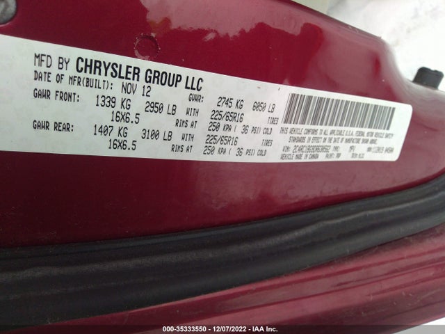 2C4RC1BG9DR630562 Chrysler Town & Country Touring