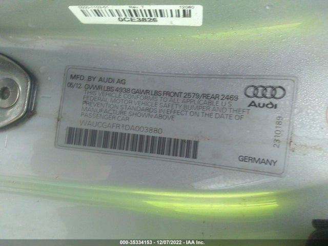 WAUCGAFR1DA003880 Audi S5
