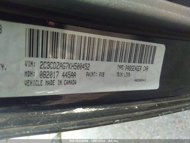 Dodge Challenger Sxt 2019 2C3CDZAG7KH500452 Image 9