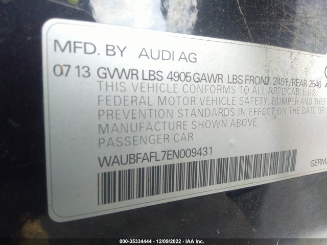 Audi A4 PREMIUM 2014 WAUBFAFL7EN009431 Image 9