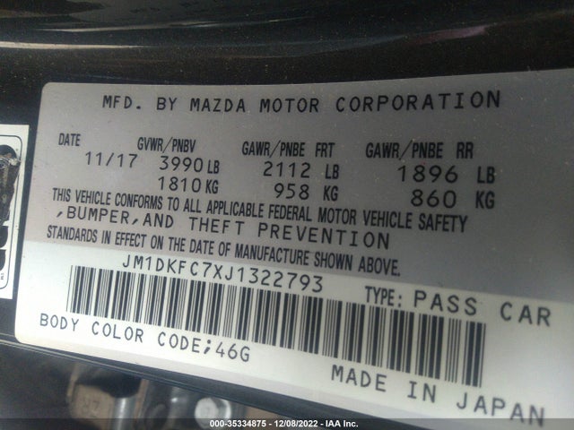 2018 Mazda CX-3, VIN: JM1DKFC7XJ1322793