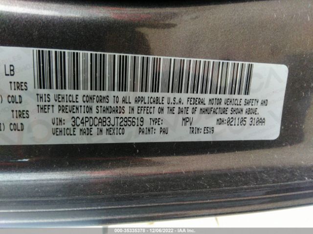 3C4PDCAB3JT295619 Dodge JOURNEY SE