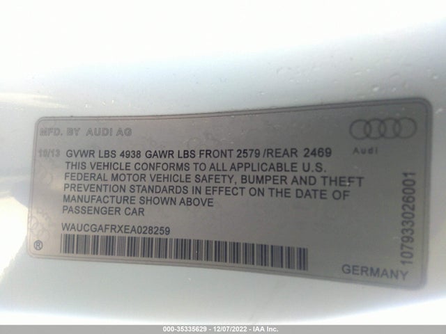 2014 Audi S5, VIN: WAUCGAFRXEA028259