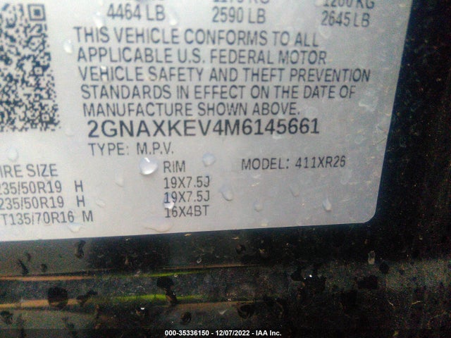 Chevrolet EQUINOX LT 2021 2GNAXKEV4M6145661 Image 9