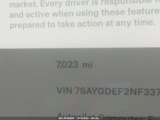 Tesla Model Y Performance 2022 7SAYGDEF2NF337722 Image 8