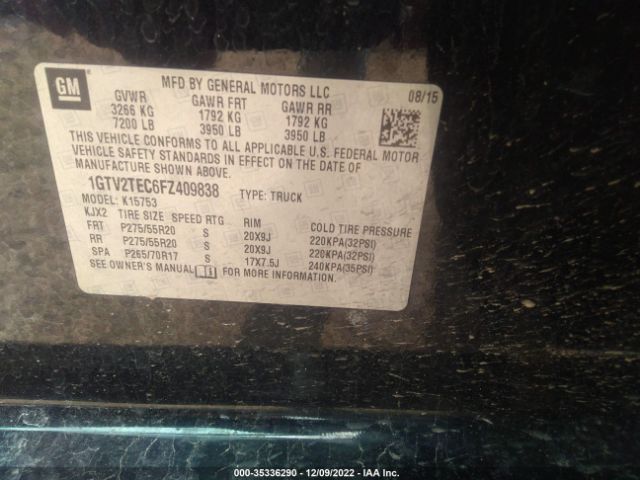 1GTV2TEC6FZ409838 GMC SIERRA 1500
