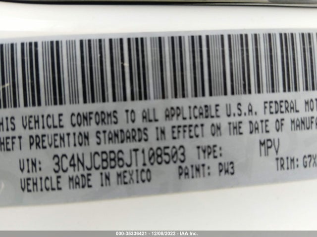 3C4NJCBB6JT108503 Jeep Compass Latitude