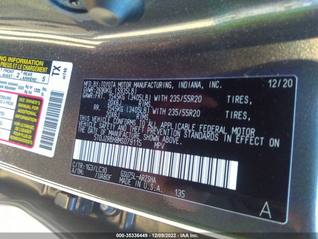 2021 Toyota Highlander, VIN: 5TDJZRBH8MS079115