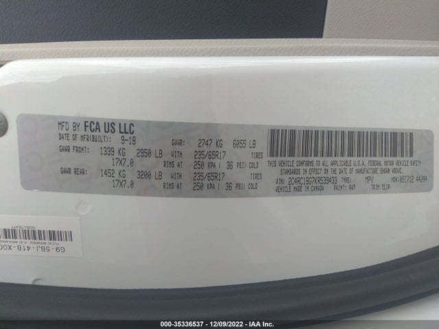 Chrysler Pacifica Touring L 2019 2C4RC1BG7KR539433 Image 9