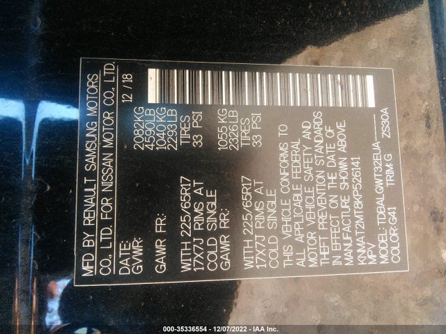Nissan ROGUE SV 2019 KNMAT2MT8KP526141 Image 10
