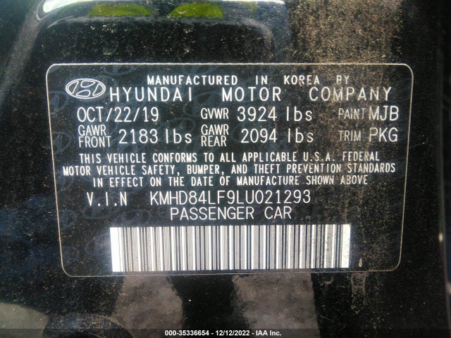 Hyundai Elantra Value Edition 2020 KMHD84LF9LU021293 Image 10