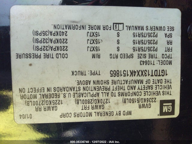 GMC Sonoma Sls 2004 1GTDT13XX4K151865 Image 10