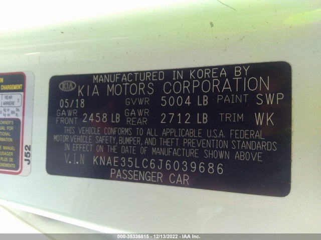 2018 Kia Stinger, VIN: KNAE35LC6J6039686