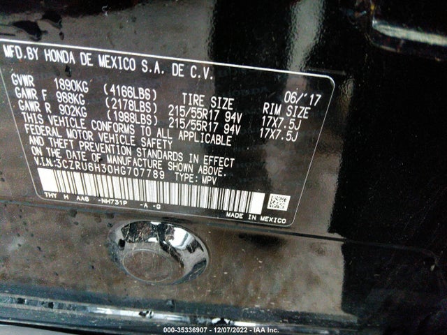 Honda HR-V LX 2017 3CZRU6H30HG707789 Image 9