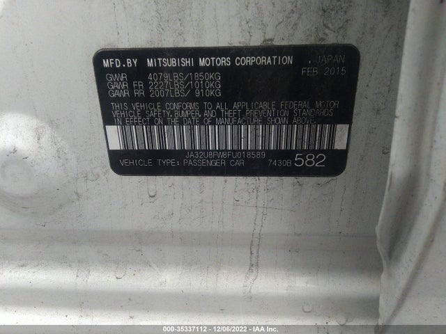 JA32U8FW8FU018589 Mitsubishi LANCER GT