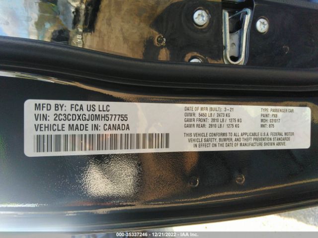 2C3CDXGJ0MH577755 Dodge Charger Scat Pack Rwd