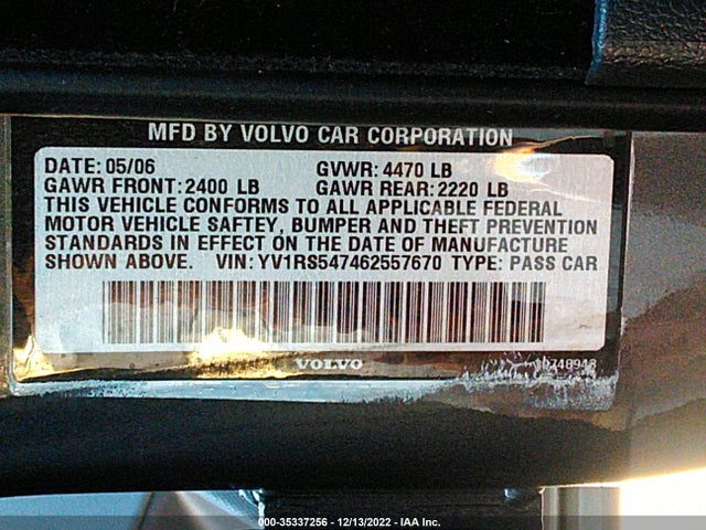 Volvo S60 2.4l Turbo 2006 YV1RS547462557670 Image 11