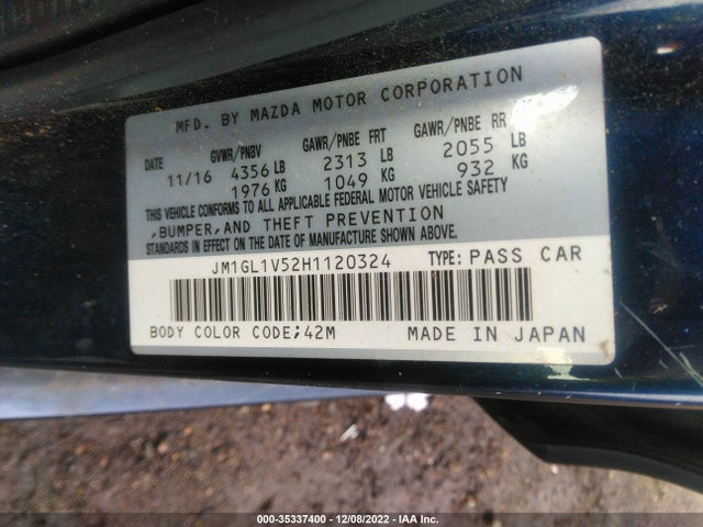2017 Mazda 6, VIN: JM1GL1V52H1120324