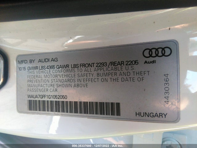 Audi A3 1.8t Premium 2016 WAUA7GFF1G1052050 Image 11