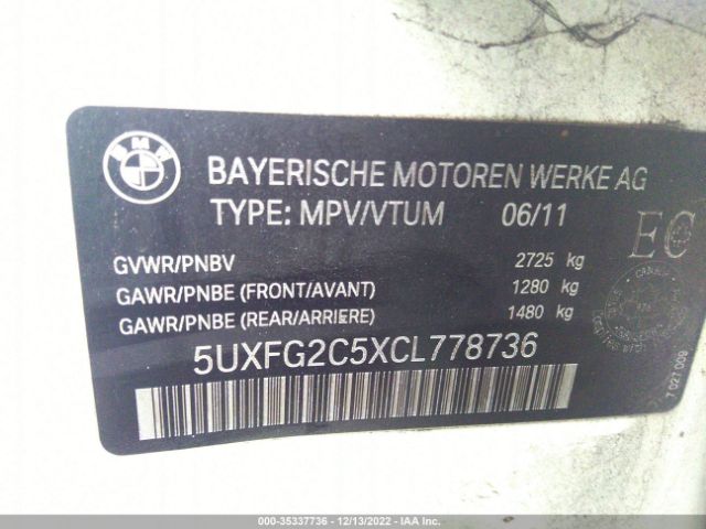 5UXFG2C5XCL778736 BMW X6 35i