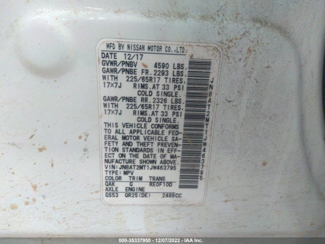 Nissan ROGUE S 2018 JN8AT2MT1JW463795 Image 11