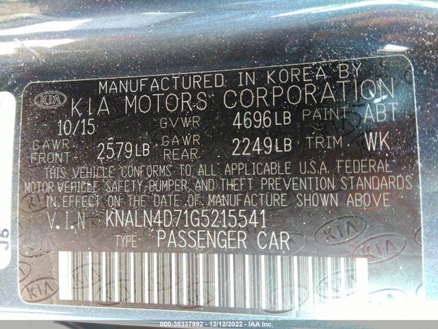 2016 Kia Cadenza, VIN: KNALN4D71G5215541