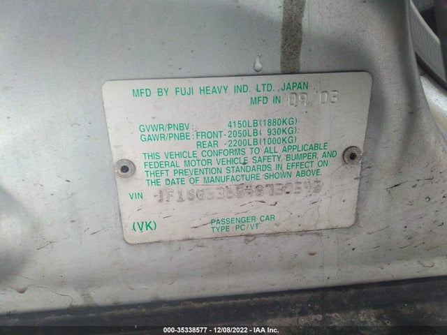 JF1SG63654G730545 Subaru FORESTER X