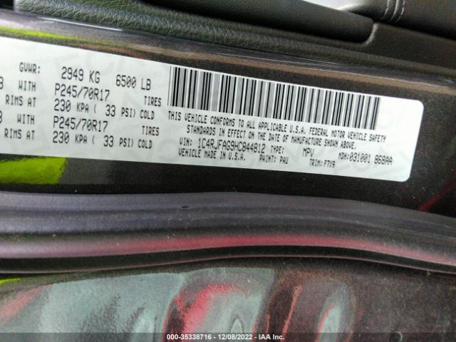 1C4RJFAG9HC844812 Jeep Grand Cherokee Laredo
