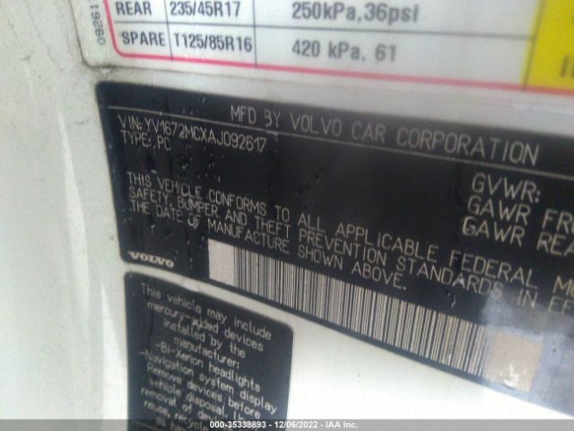 YV1672MCXAJ092617 Volvo C70