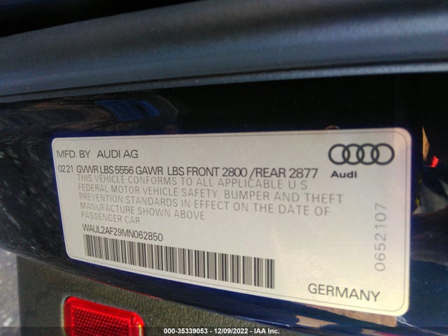 2021 Audi A6, VIN: WAUL2AF29MN062850