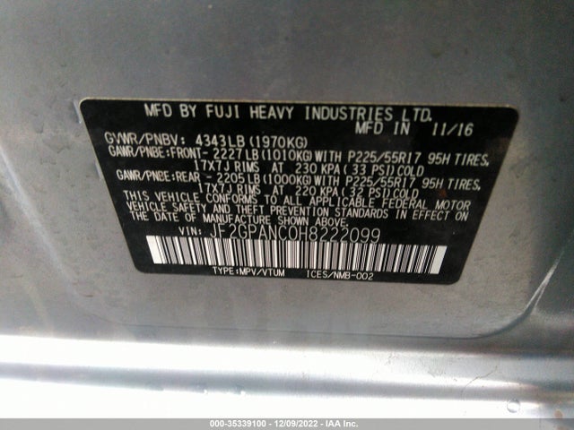 2017 Subaru Crosstrek, VIN: JF2GPANC0H8222099