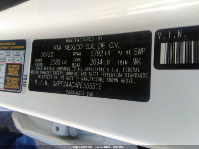 3KPF24AD4PE555516 KIA Forte Lxs