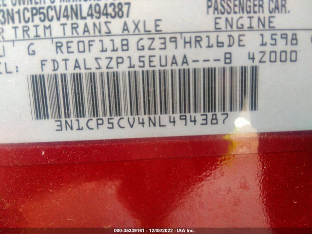 2022 Nissan Kicks, VIN: 3N1CP5CV4NL494387
