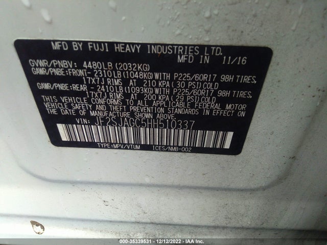 Subaru Forester Premium 2017 JF2SJAGC5HH510337 Image 9