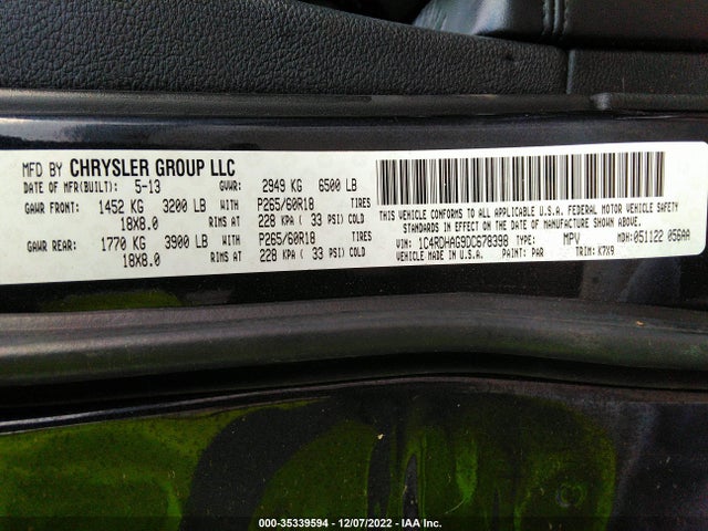 Dodge Durango Sxt 2013 1C4RDHAG9DC678398 Image 10