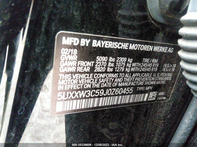 2018 BMW X4, VIN: 5UXXW3C59J0Z60455