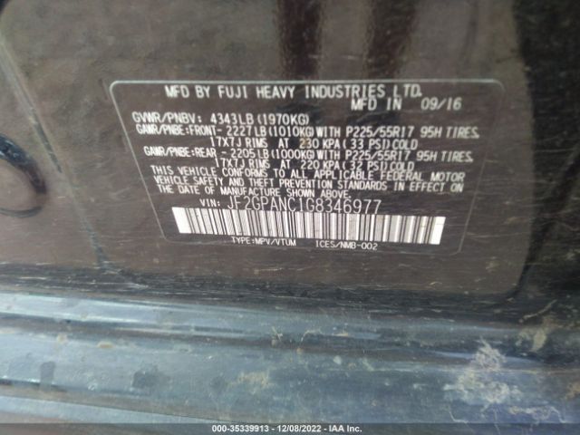 JF2GPANC1G8346977 Subaru Crosstrek Limited