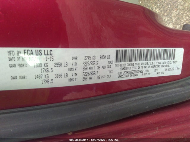 Dodge Grand Caravan Se 2015 2C4RDGBG3FR667612 Image 9