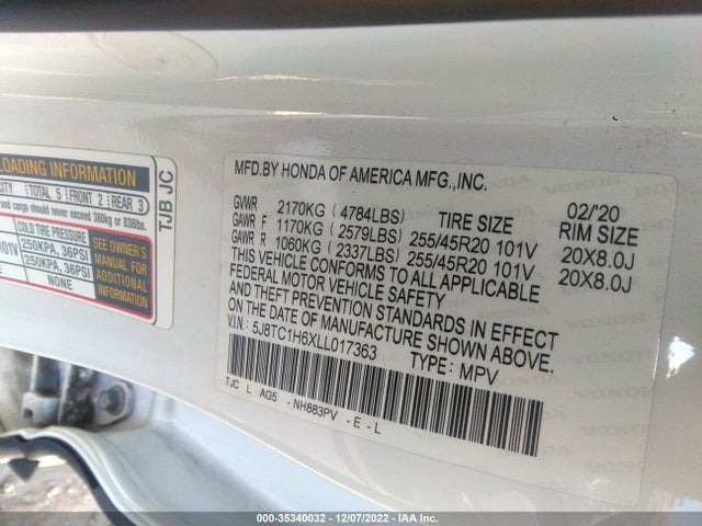 Acura Rdx W/a-spec Pkg 2020 5J8TC1H6XLL017363 Image 9