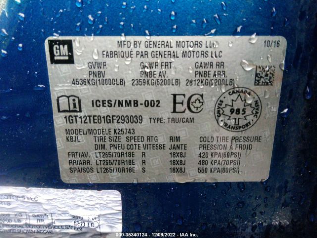 1GT12TE81GF293039 GMC Sierra 2500hd Slt